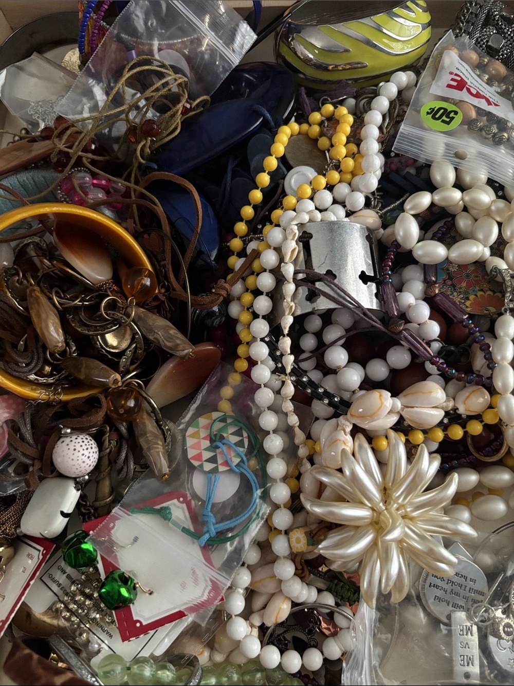 4 LBS Craft Jewelry Lot Broken Craft Harvest Repurpose Salvage Scrap Damaged